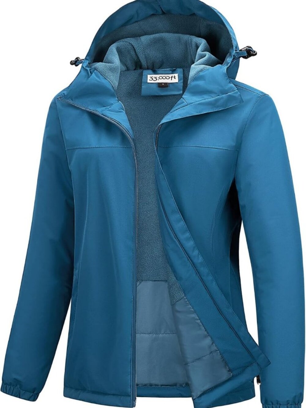 Waterproof Women's Rain Jacket with Fleece Lining | Lightweight Hiking Coat